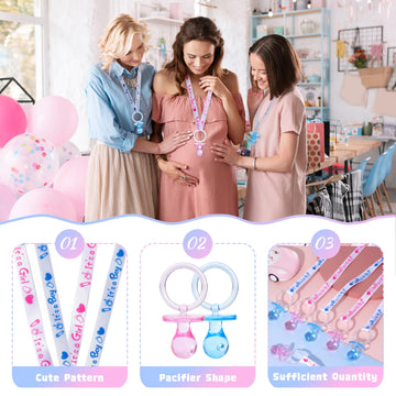 72 Baby Shower Pacifiers Necklace, Acrylic Pacifier Necklace, Pacifier Necklace For Baby Shower Boys Girls Party Favors Charm/Ge