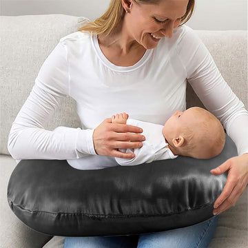 Pro Goleem Satin Nursing Pillow Cover Silk Feeling Soft Feeding Pillow Slipcover For Breastfeeding Moms Fits Standard Infant Nur