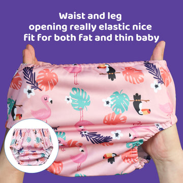 Bisenkid 6 Packs Waterproof Plastic Potty Training Covers For Training Plastic Pants Good Elastic Rubber Pants For Toddlers Plas