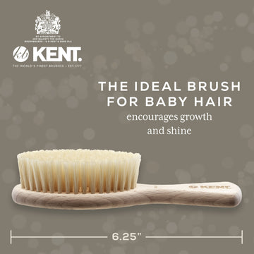 Kent Ba29 Cradle Cap Baby Hair Brush With Soft Natural Bristles And Travel Pouch - Baby Essentials For Newborn Hair Brush Made I