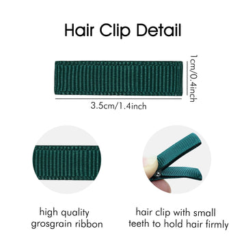 Cinaci 60 Pack Solid 1.4' Grosgrain Ribbon Covered Fully Lined Small Alligator Hair Clips For Fine Hair Soft Mini Duckbill Hair