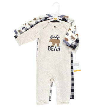 Hudson Baby Girls Cotton Coveralls Rompers, Moose Bear, 3-6 Months Us