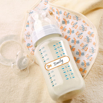 160 Pcs Baby Bottle Labels For Daycare, Waterproof Write-On Kids Name Labels, Self-Laminating Self-Adhesive Bottle Strickers For