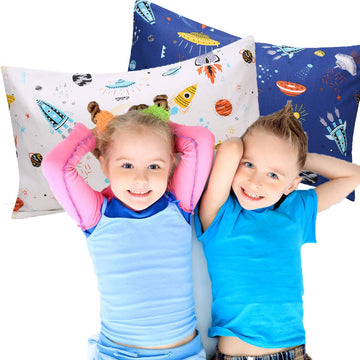 Kids Toddler Pillowcases - 2 Pack 1 Pillow Cover Pillowslip Case Fits Pillows Sizesd 13 X 18 Or 12X 16 For Kids Bedding Pillow C