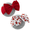 Qfv Baby Girl Bows Newborn Headband Valentines Infant Big Bows For Birthday/Baby Shower/Photography/Baby Gifts (Red & Red Lip)