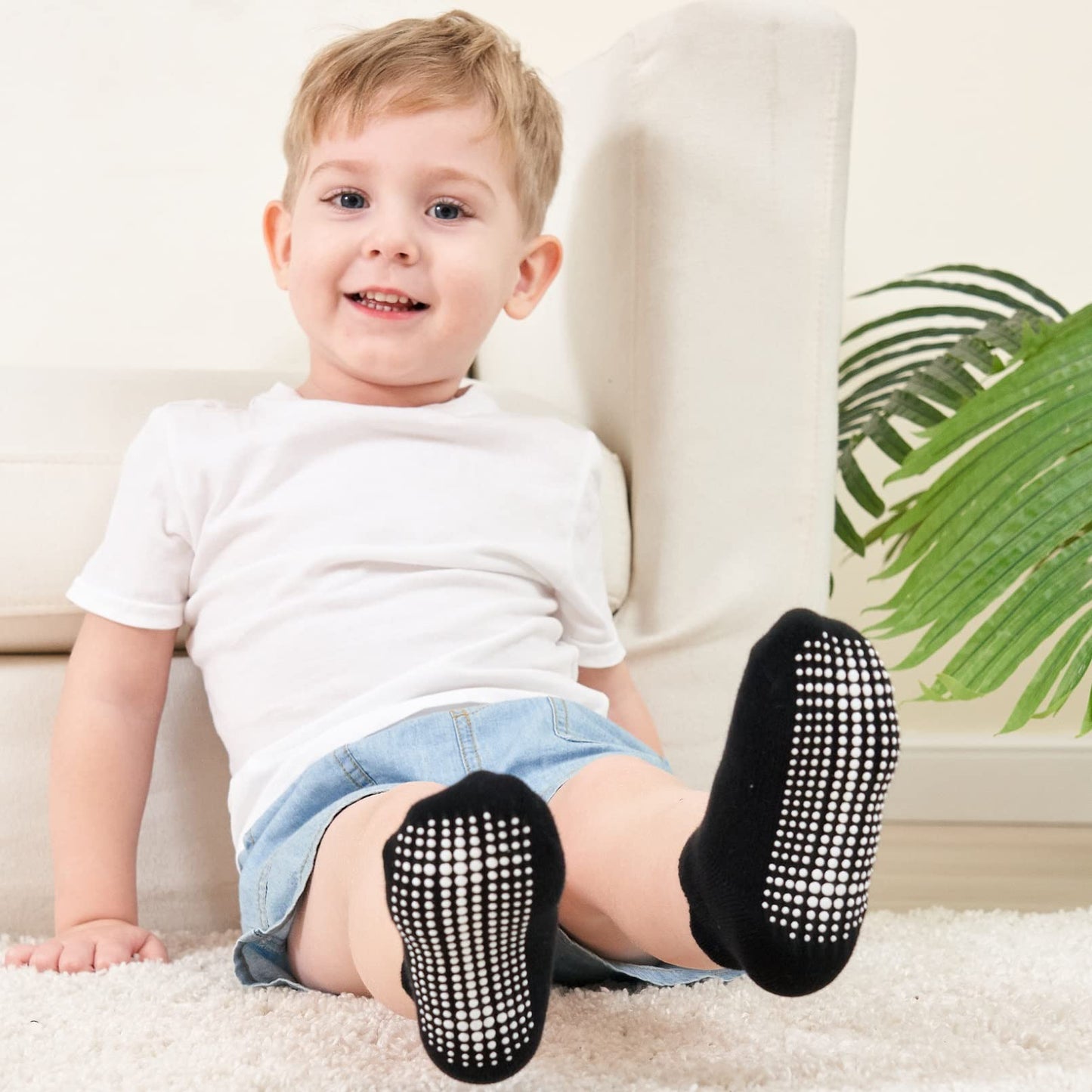 Zaples Baby Non Slip Grip Ankle Socks With Non Skid Soles For Infants Toddlers Kids Boys Girls, Assorted 9 Pack, 12-36 Months