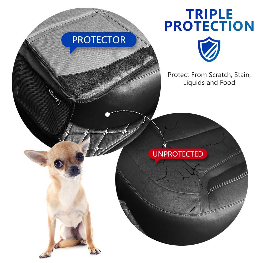 Car Seat Protector, 2 Pack Large Car Seat Protectors For Child Baby Car Seat With Organizer Pockets, Thick Padding Waterproof Ca