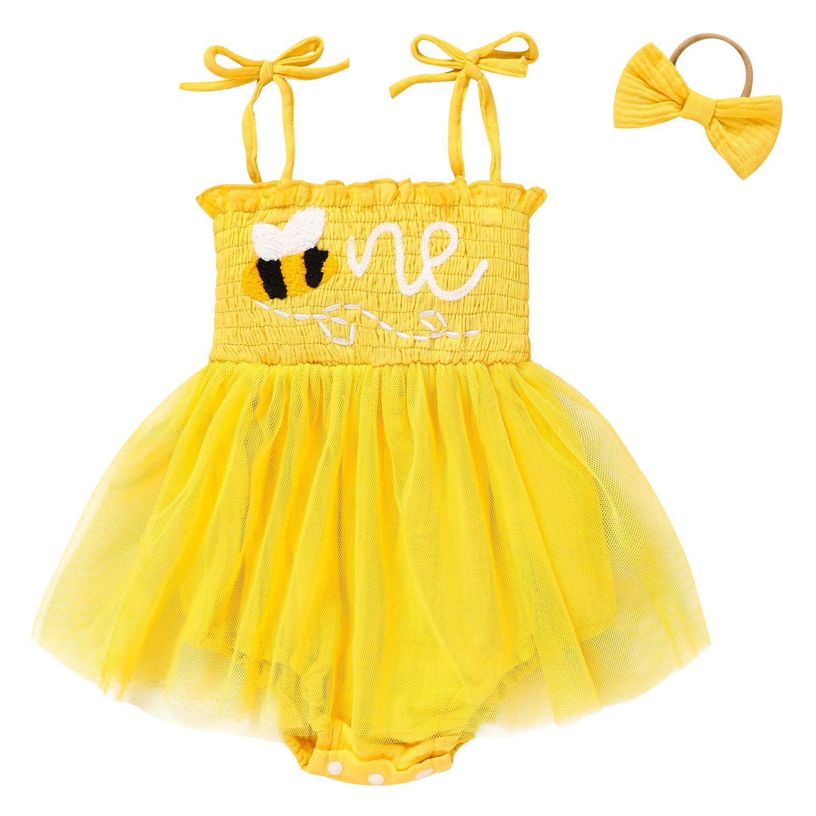Titkkop Baby Girl 1St Birthday Clothes One Year Old Tulle Romper Sleev — free download