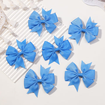 Choicbaby 3 Inches Hair Bows For Girls Blue Grosgrain Ribbon Pinwheel Hair Bows Clips Toddler Bows Hair Clips For Birthday Baby
