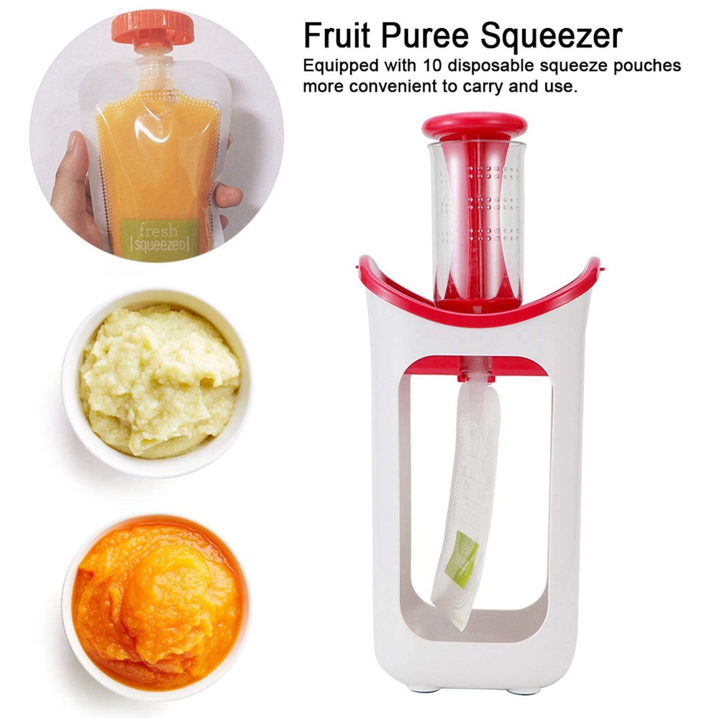 Squeeze Station, Pouch Filling Station For Homemade Babies And Toddlers Semi-Solid Food Portable Puree Squeezer Tool Consisting