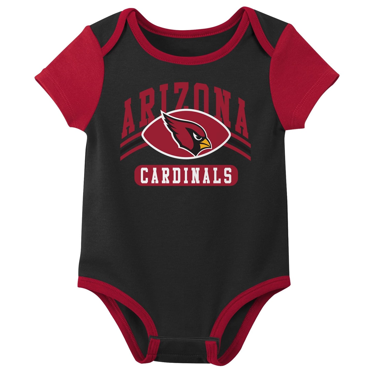 Outerstuff Nfl Newborn Baby And Infant Short Sleeve Bodysuit Variety 3-Pack - Arizona Cardinals, 3-6M