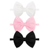 Lanmerry 3Pcs Baby Bow Headband For Baby Girls - Black, White, Pink - Soft, Stretchy, Non-Slip - Ideal Gift Set