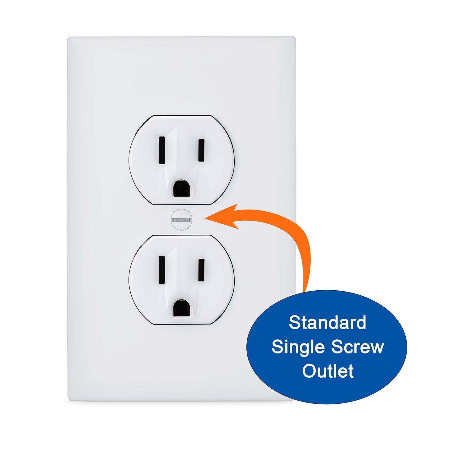 6-Pack Safety Innovations Self-Closing (1Screw) Standard Outlet Covers - An Alternative To Wall Socket Plugs For Child Proofing