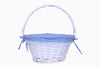 Krzil Easter Basket Gift Basket Oval Willow Round Wicker Storage Basket With One Drop Down Handle Fabric Cotton Linen For Office