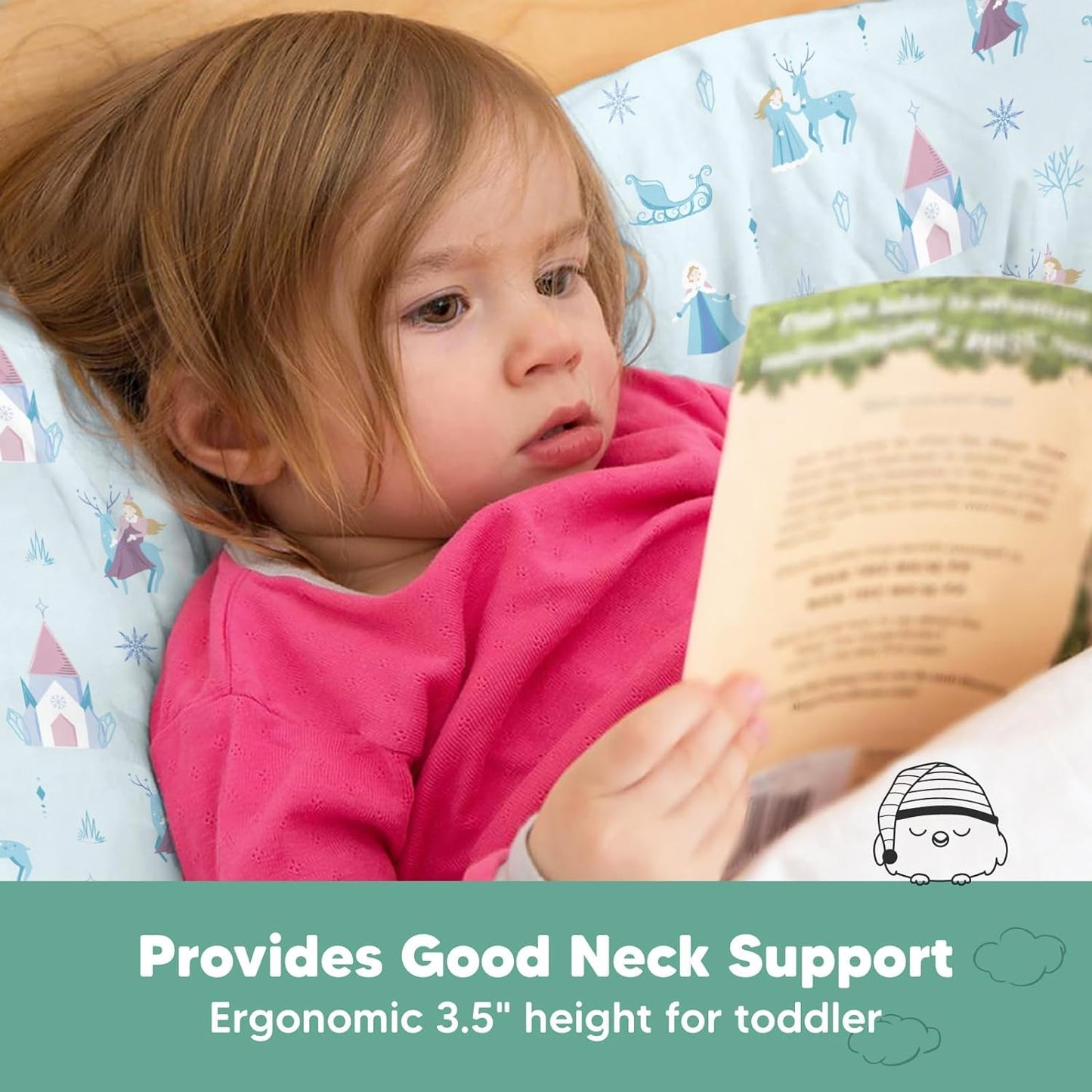 Toddler Pillow With Pillowcase - 13X18 My Little Dreamy Kids Travel Bed Pillows For Sleeping, Organic Cotton Small Pillowcase,So