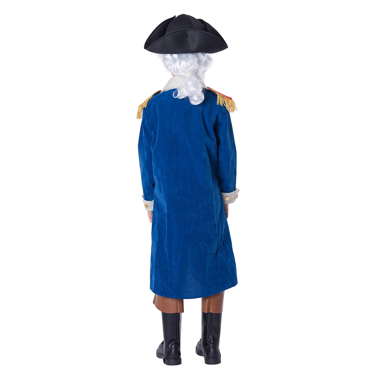Spooktacular Creations George Washington Costume For Kids, Colonial Boys Costume Set With Wig And Hat For Halloween Dress Up Par