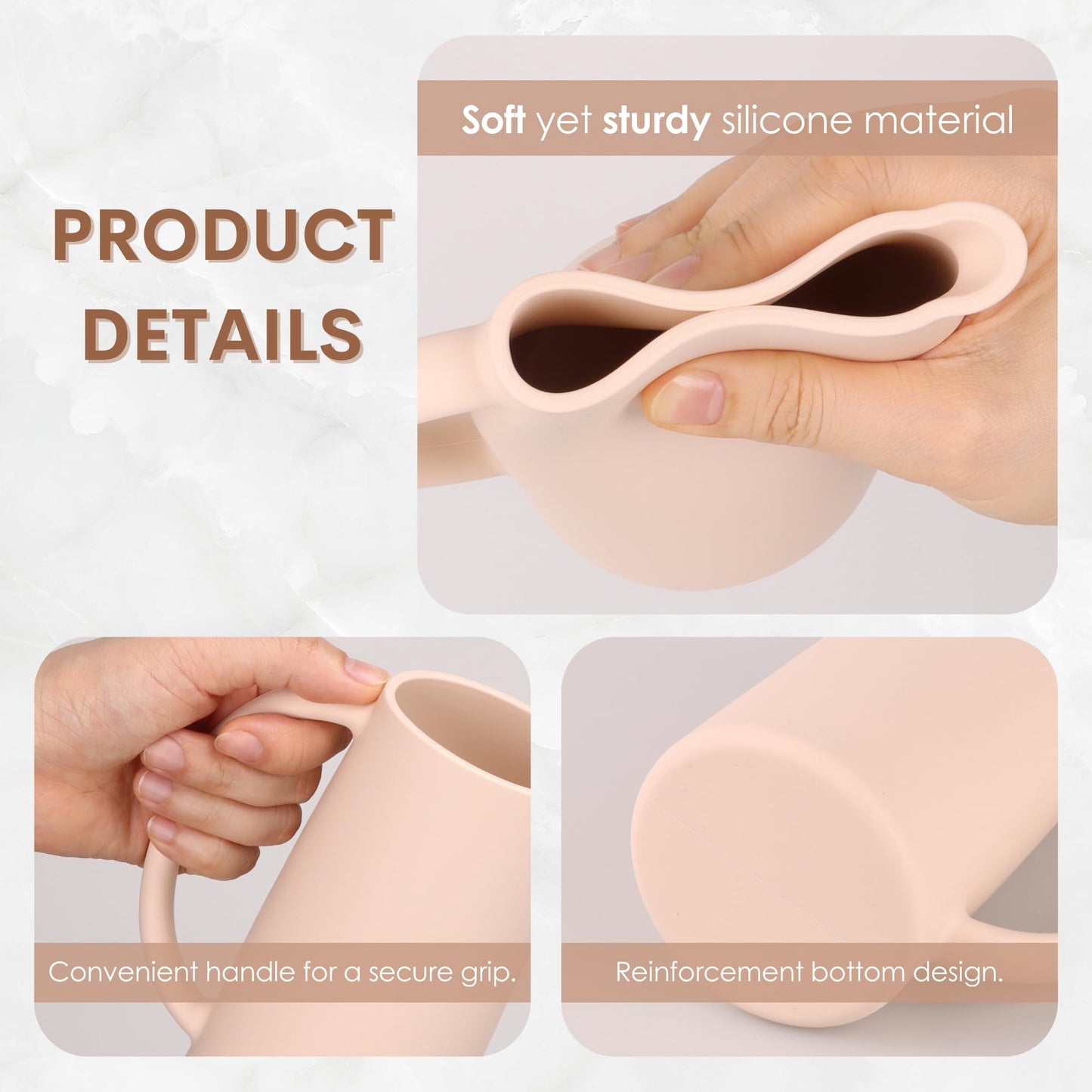 Baby Bath Rinse Cup, Food Grade Silicone Body Washing Rinser Cup (Light Gray)