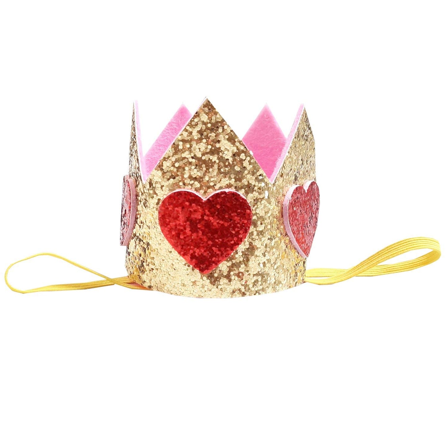 Kirei Sui Baby Girls Valentine'S Day Hearts Headband Gold