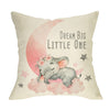 Ussap Elephant Dream Big Little One Home Decorative Throw Pillow Cover, Pink Moon Cloud Cushion Case 18X18 For Girl Kid Bedroom