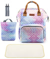 LIMHOO 4 in 1 Diaper Bag Backpack Set for Baby Girls Mom Large Capacity Waterproof Baby Care Bag Multi-Function Nappy Bag (Merma