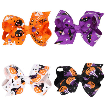 Love Sweety Baby Rose Halloween Headband Infant Pumpkin Hairband Bow Hair Clips (4Pc Clips)