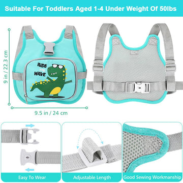 Accmor Toddler Harness Leash+ Anti Lost Wrist Link, Cute Dinosaur Kids Harness With Leash, Collapsible Child Leash Baby Walking