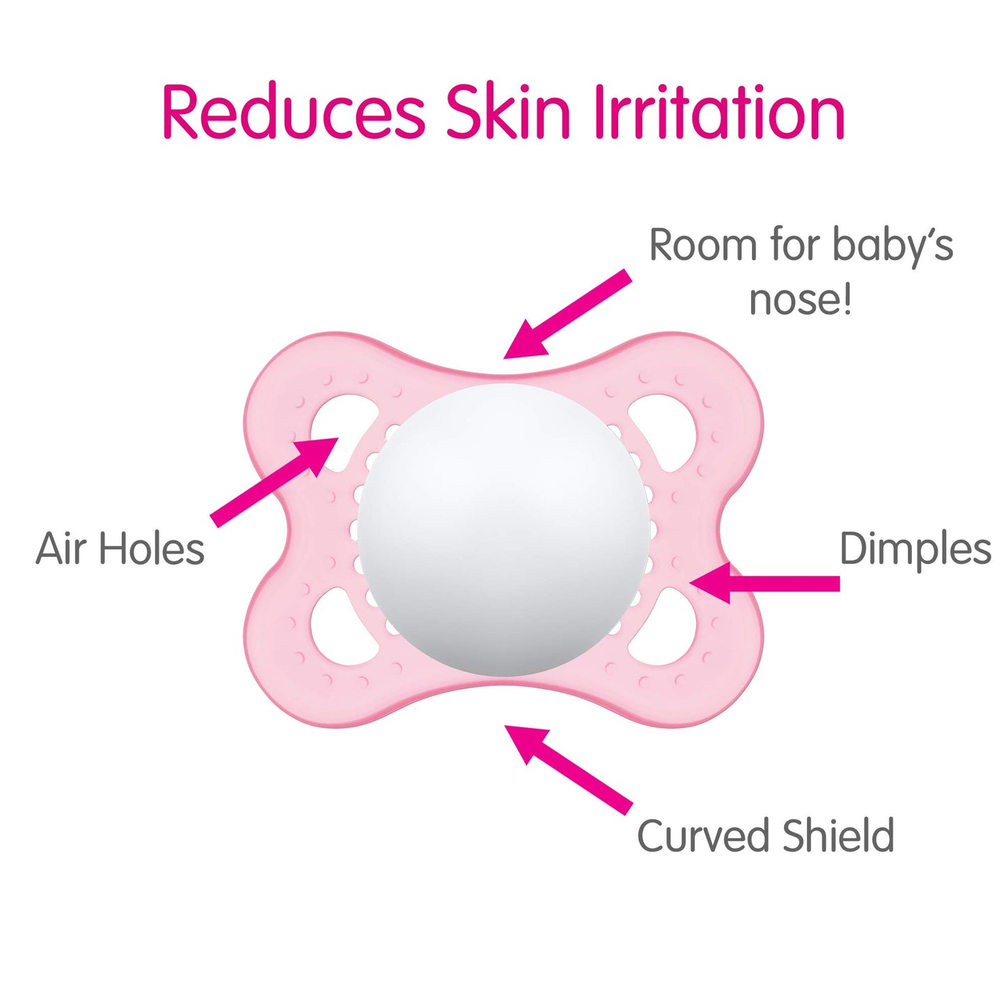 Mam Original Baby Pacifier, Nipple Shape Helps Promote Healthy Oral Development, Sterilizer Case, 2 Pack 0-6 Months, Clear/Boy