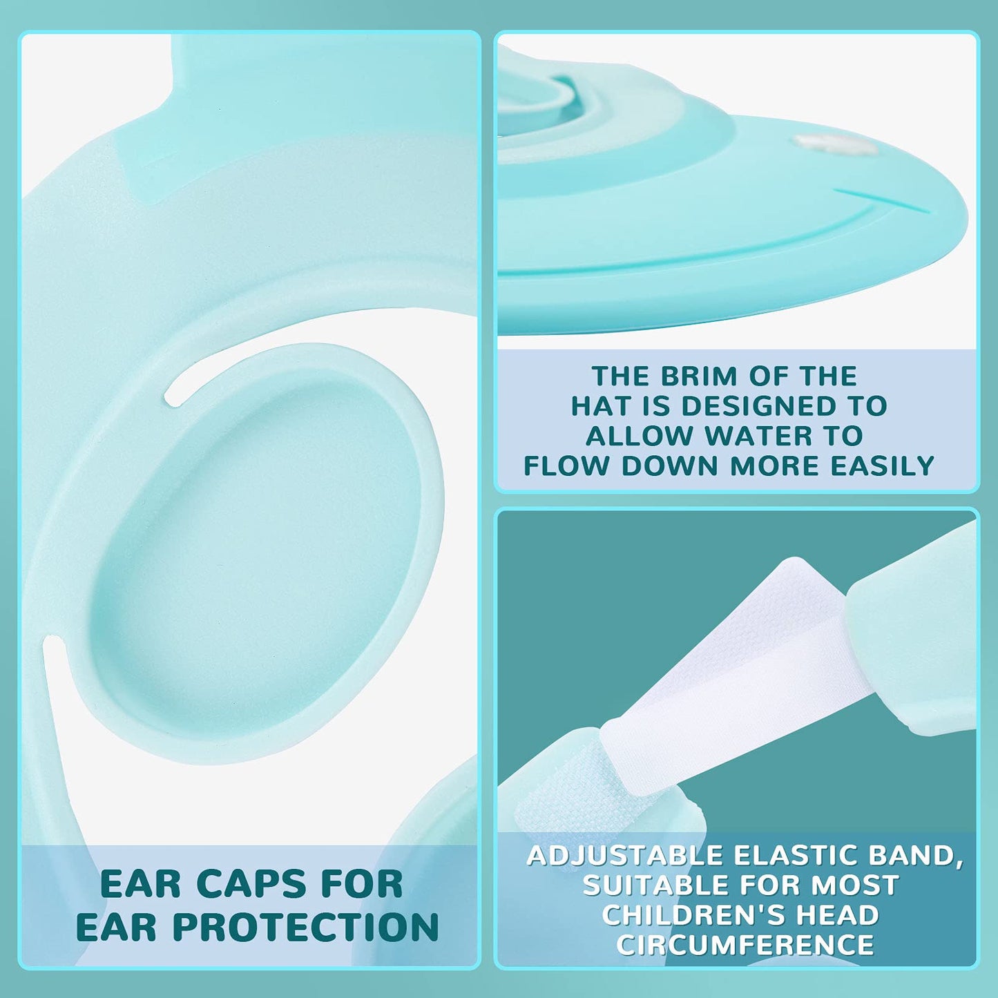 Baby Shower Cap Baby Hair Washing Bath Cap Safe Silicone Protection Bath Cap Soft Adjustable Visor Hat For Protector Head Eye Ea