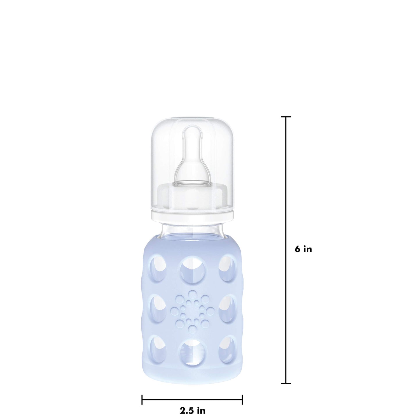 Lifefactory Glass Baby Bottle With Stage 1 Nipple And Protective Silicone Sleeve Blanket 4 Oz
