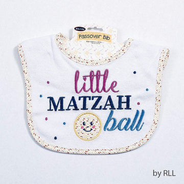 Rite Lite Adorable Little Matzah Ball Embroidered Bib - Stylish & Cute Passover Bib Pesach Seder Jewish Holiday Party Apparel Ac