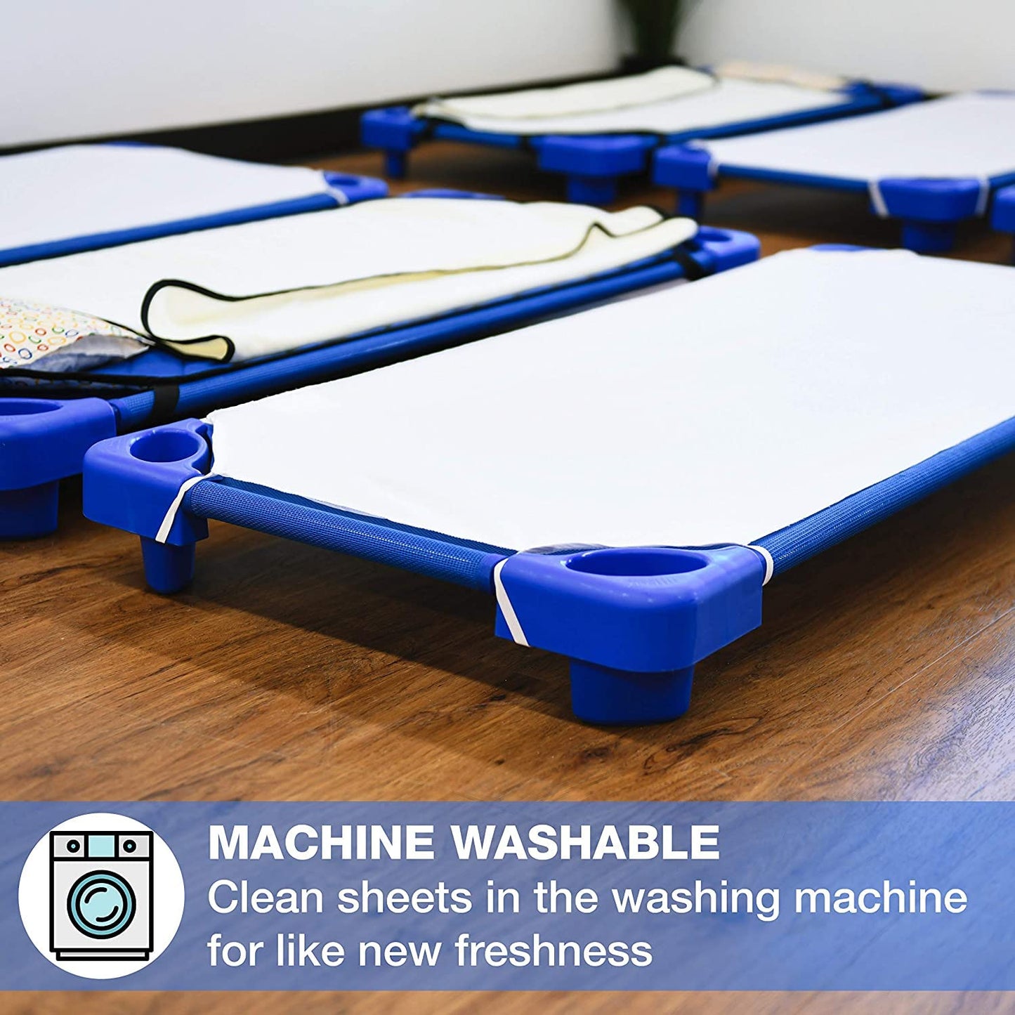 American Baby Company 2-Pack Cotton-Polyester Blend Toddler Daycare/Pre-School Cot Sheet, White, 23' X 40', For Boys And Girls