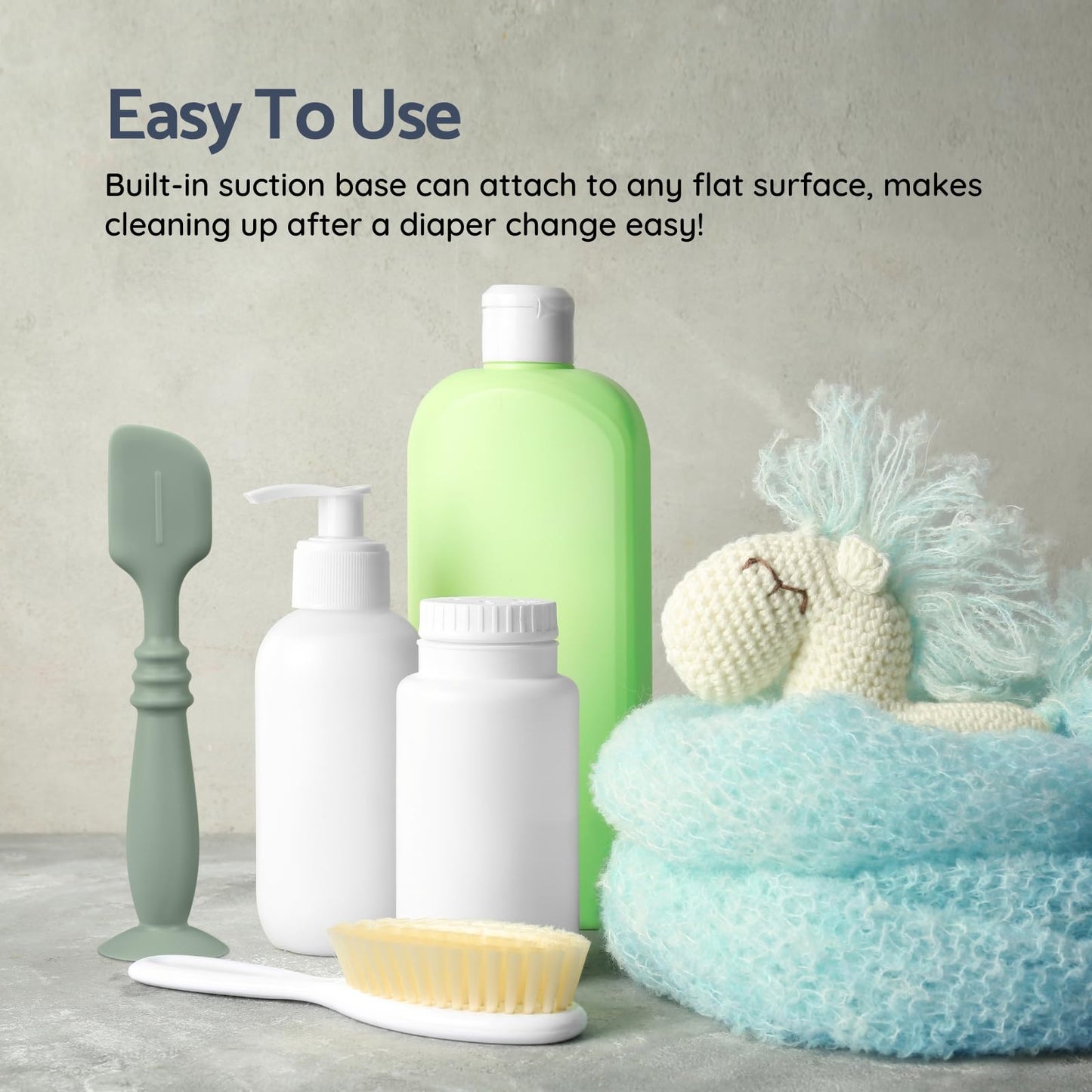 3 Packs Silicone Diaper Cream Applicator With Suction Base, Diaper Cream Spatula Applicator For Babies, Soft Silicone Diaper Cre