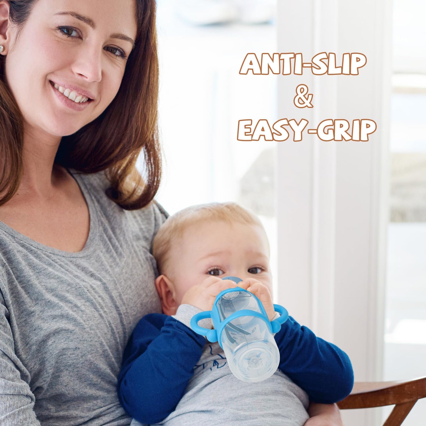 Bottle Handles For Dr. Brown'S Narrow Baby, Wide-Neck, Removable Easy-Grip Transitional Sippy Cup Handles, 100% Silicone-Bpa-Fre