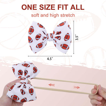 Yanjie Baby Girls Hairband - Set Of 4 Pcs Football, Basketball, Soccer, Rugby Nylon Baby Headbands For 0-6 Months Newborn Infant