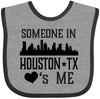 Inktastic Houston Texas Someone Loves Me Skyline Baby Bib Heather And Black 35Ecc