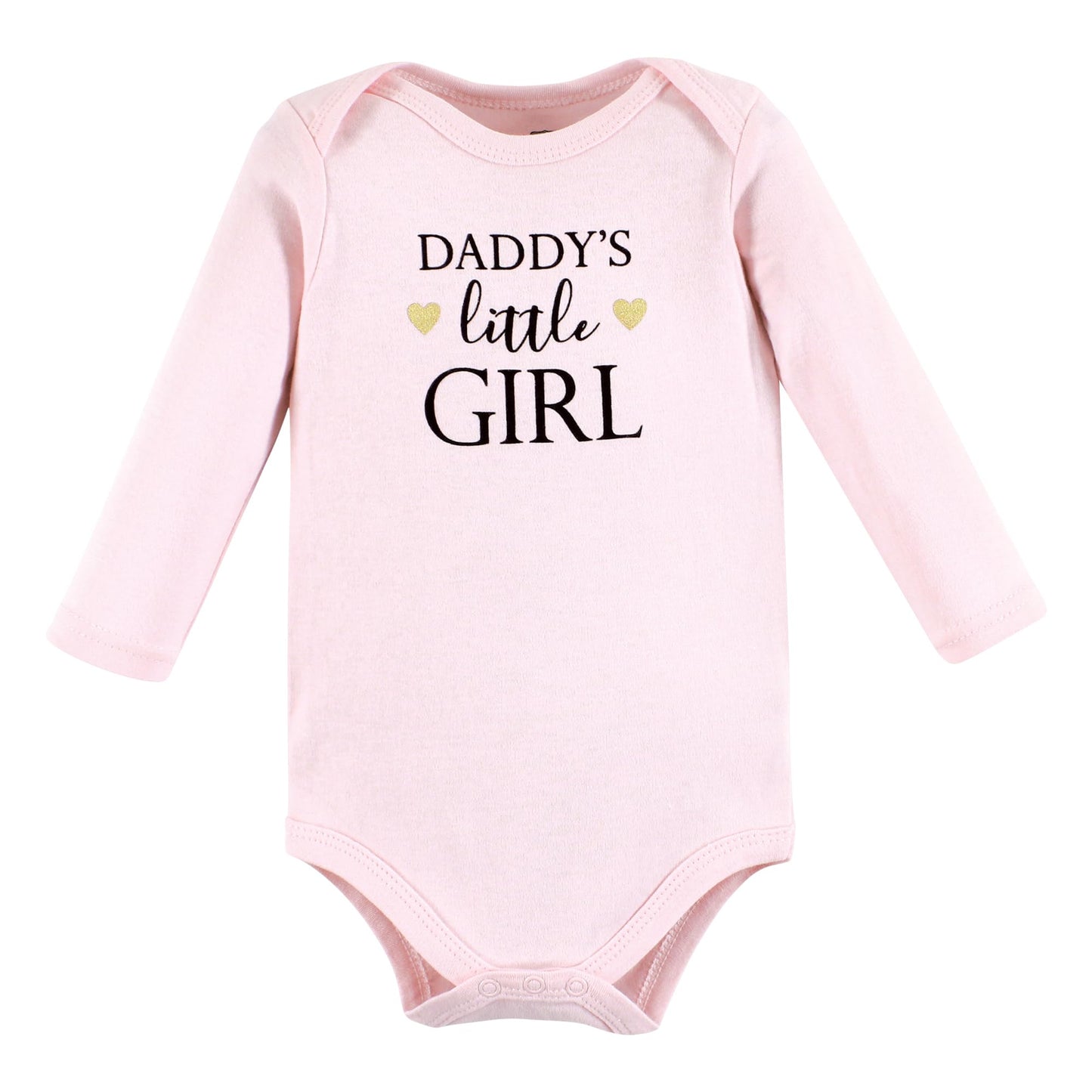 Hudson Baby Unisex Baby Cotton Long-Sleeve Bodysuits, Girl Daddy, 9-12 Months