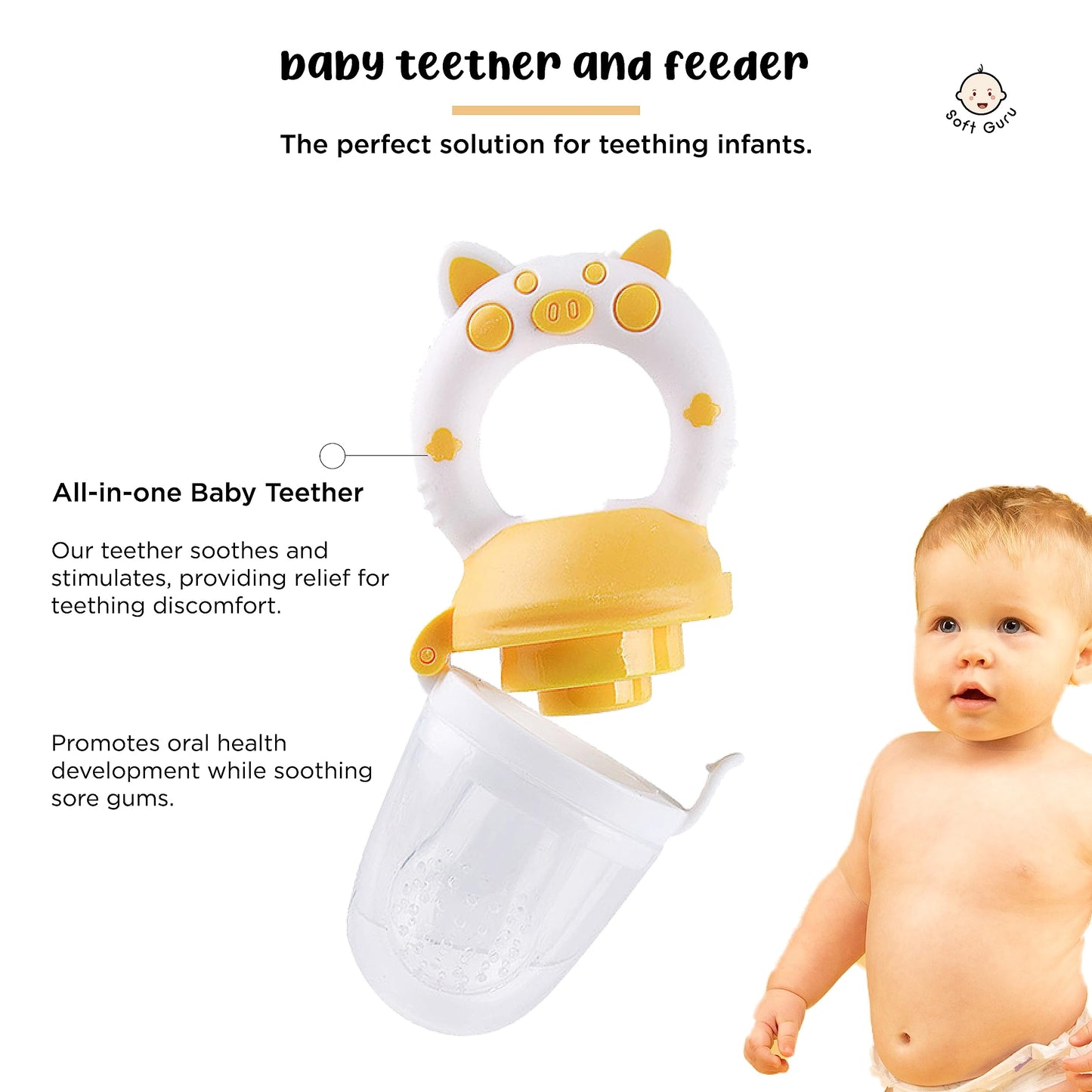 Soft Guru Baby Healthcare And Personal Care Kit | Nursery Essentials For Newborns Gift Set | Includes Thermometer, Nail Clippers