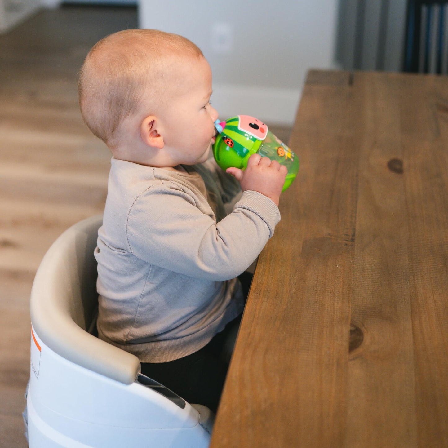 The First Years Cocomelon Weighted Straw Cup - Spill Proof Toddler Straw Cups With Flip Top Cover - Transition Sippy Cups - Todd