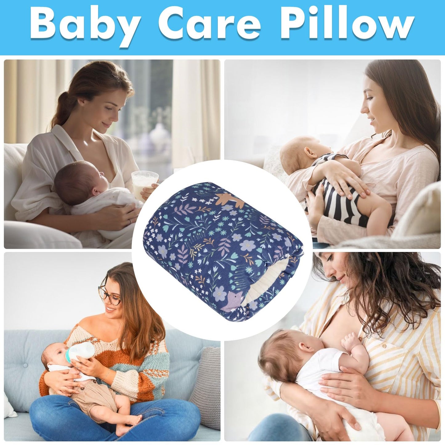 Povkufii Baby Nursing Arm Breastfeeding Pillow Adjustable Nursing Pillow Soft Nursing Arm Pillow Baby Feeding Pillow(Leaves Flow