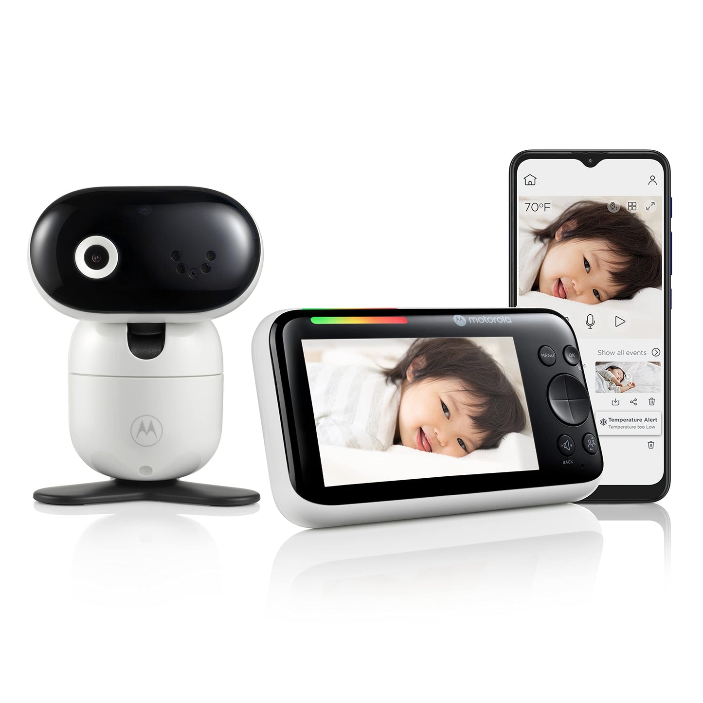 Motorola Baby Monitor Pip1610 Hd Connect - 5' Wifi Video Baby Monitor With Camera, Wall Mount, 1080P, Smart Phone Nursery App,