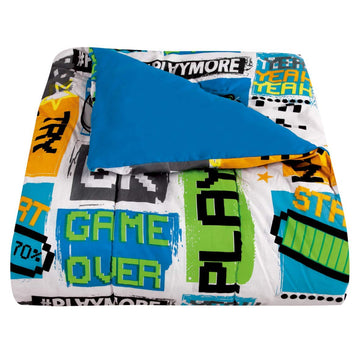 Sapphire Home 8 Piece Gamer Bedding Set Full, Bed In A Bag, Kids Comforter Set With Bed Sheets, Pillow Case, Toy Pillow, Toddler