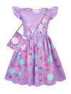 Cotrio Magic Family Isabela Costume Dress For Girls Kids Halloween Cosplay Outfits With Bag Role Play Clothes Birthday Party Dre