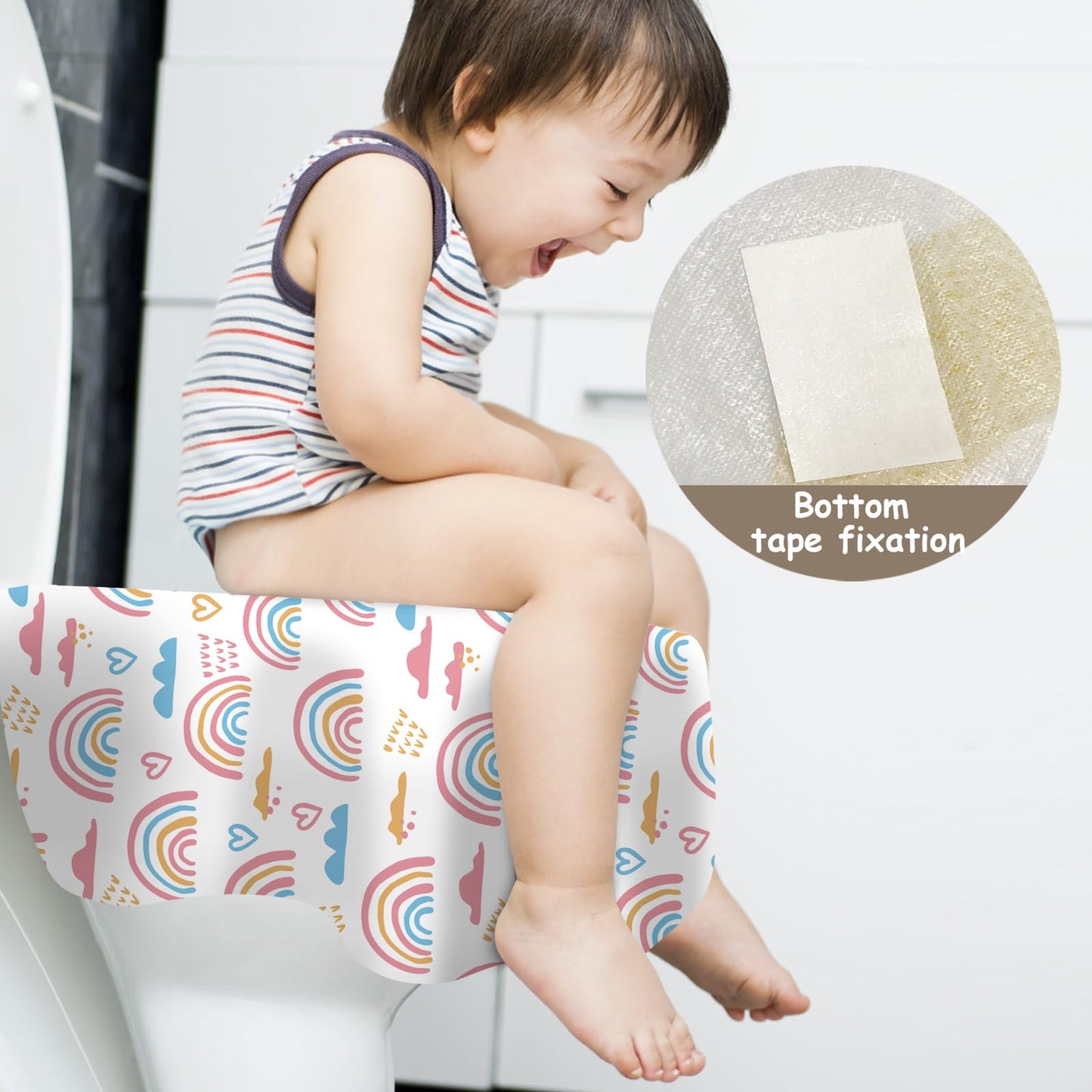 Zhoma 60 Pack Toilet Seat Covers Disposable, Extra Large No-Slip Waterproof For Toddler Potty Training, Individually Wrapped Por