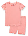 Vaenait Infant Kids Toddler Girls Boys Short Sleeve Sleepwear Pajamas 2Pcs Set Shirring Peachrose L