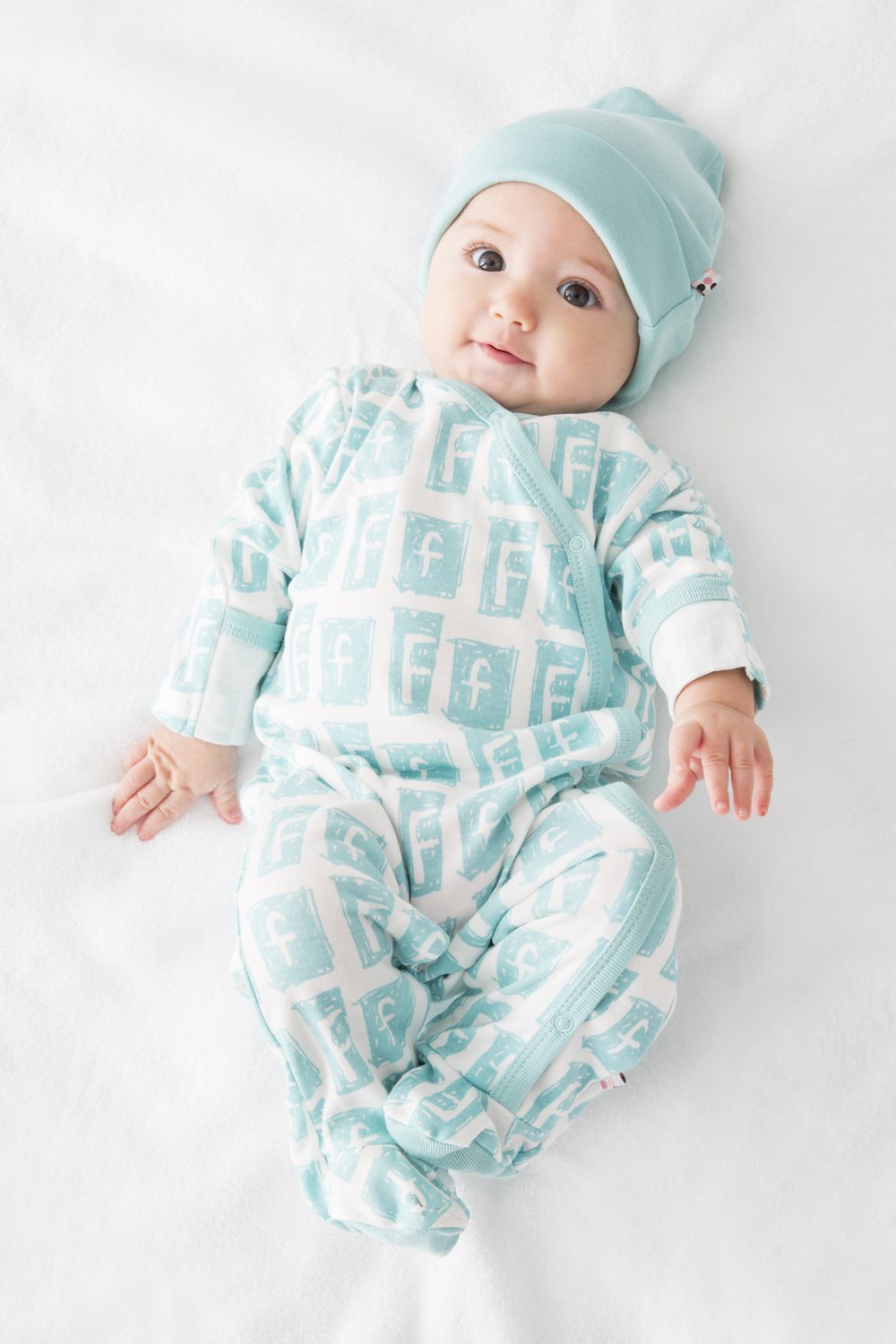 Babysoy Organic Newborn Baby Alphabet Footie Onepiece With Feet (12-18 Months, I)