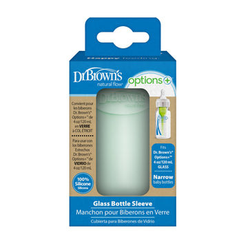 Dr. Brown'S Natural Flow Options+ Glass Baby Bottle Sleeves,100% Silicone,4 Oz,Narrow,Mint