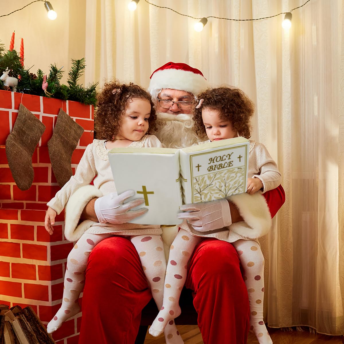 Yelakey Holy Bible Pillow,Cozy Faith Bible Plush Pillow That Opens Christian Plush Toy For Kids