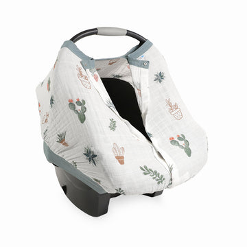 Little Unicorn 100% Cotton Muslin Car Seat Canopy | Super Soft Lightweight Cover With Window | Breathable | Magnetic Closure | B