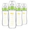 Matyz Glass Breastmilk Baby Feeding Bottle With Nipple, 4 Pack, 8 Oz Slim And Light Bottle Easy To Hold, Food Grade Borosilicate