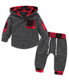 2T Boys Clothes Toddler Boy Cute Outfit Long Sleeve Hoodie Outfit Plaid Sweatshirt Pants Set Little Boy Clothes 2T 3T Red